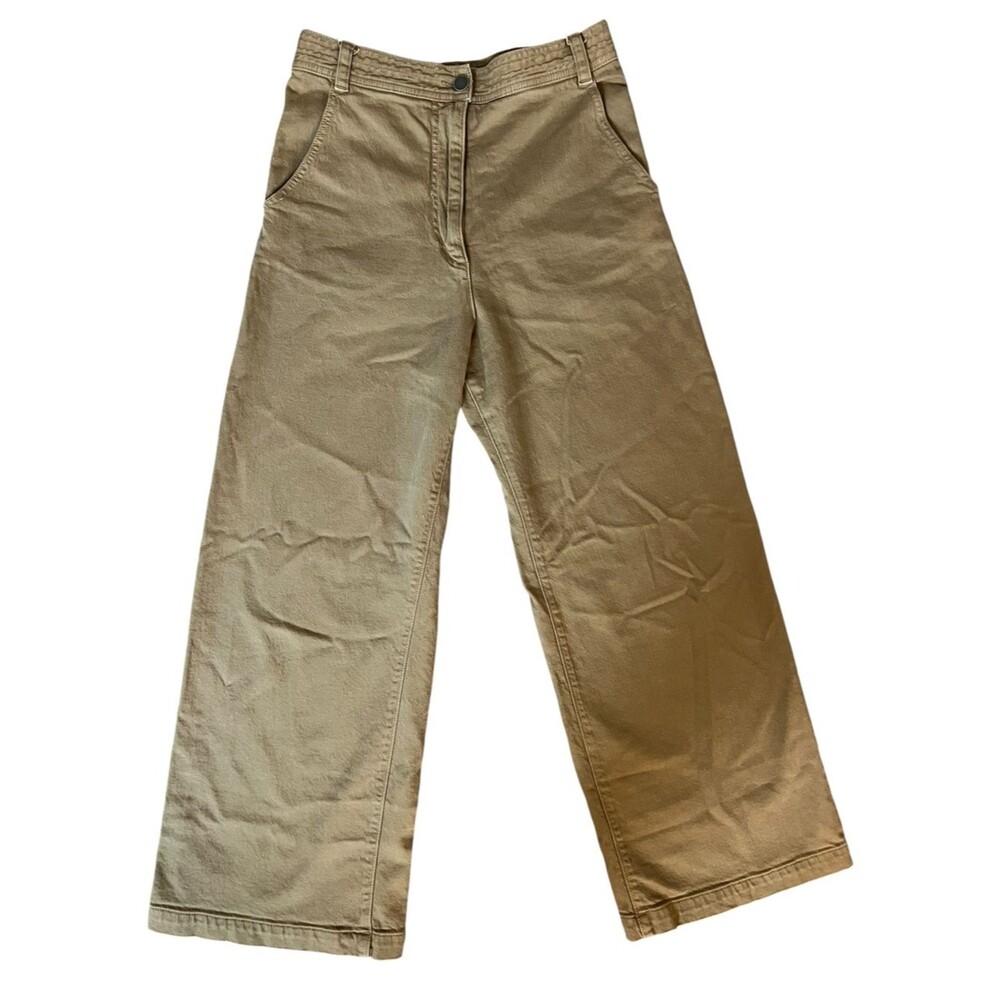 Rachel Comey Legion Wide Leg Pants Khaki Tan Cotton Twill High Rise 27” Waist